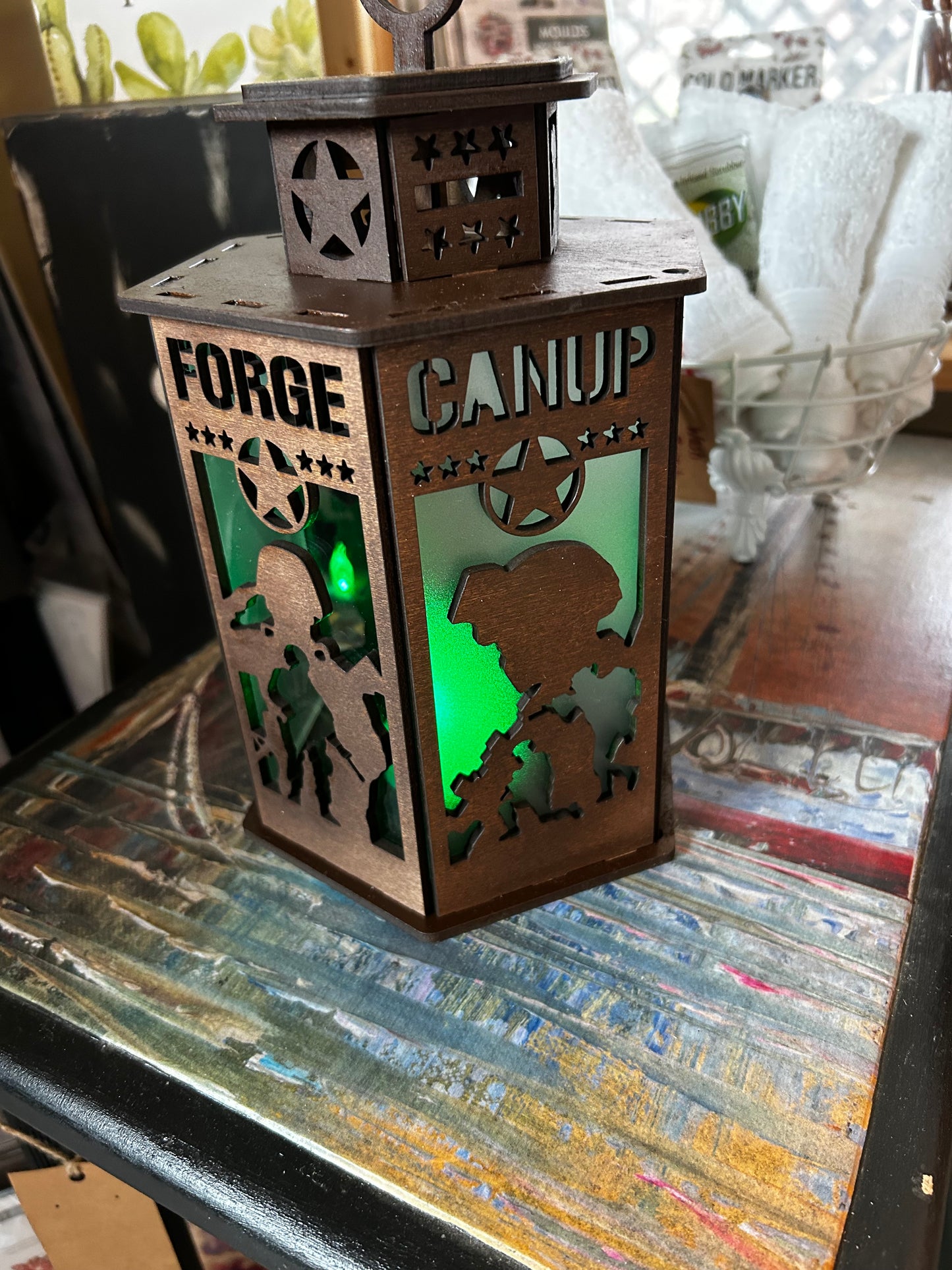 Personalized Wooden Forge Lantern